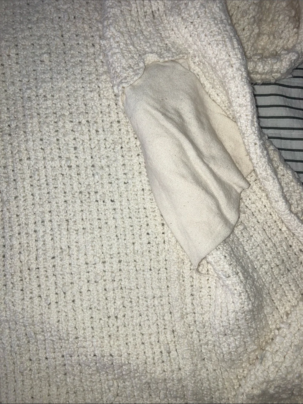 Free People Cream Open-Front Chunky Knit Cardigan